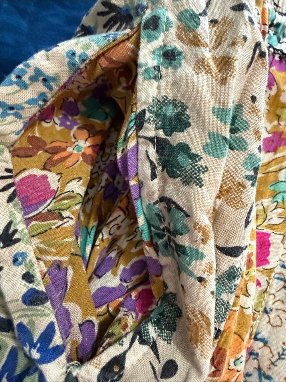 NWT- Boho Patchwork Lace-Tier Wide Leg Pants in Multicolor Young Threads - Picture 13 of 16